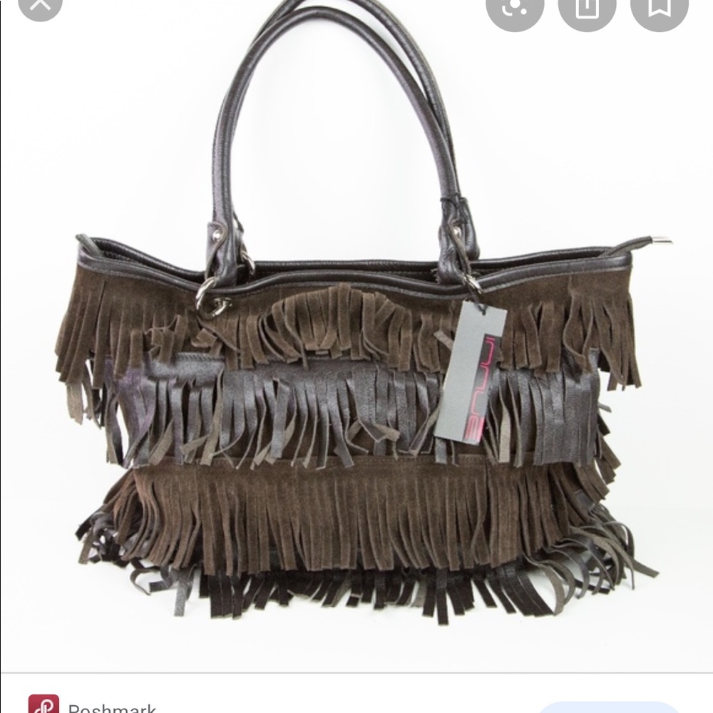 Innue Italy fringe brown leather purse